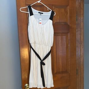 Banana Republic Factory Black and Cream Midi Dress